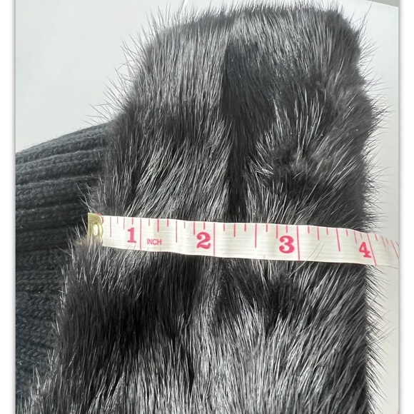 PRADA Mink Fur and Wool Knit Beanie Hat LN00578 size Medium - Picture 4 of 5